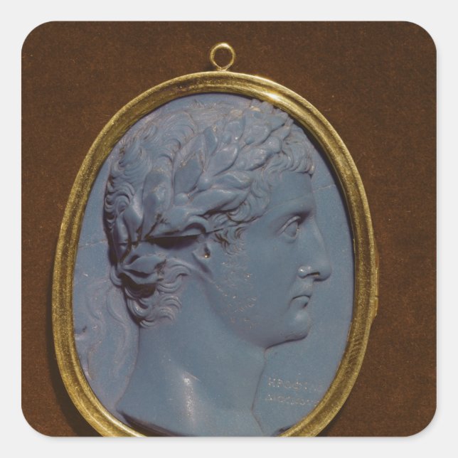 Cameo bearing the profile of Tiberius Square Sticker (Front)