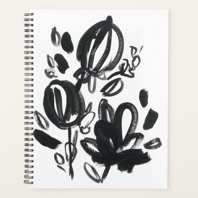 Cameo Bloom - Black and White Planner (Front)