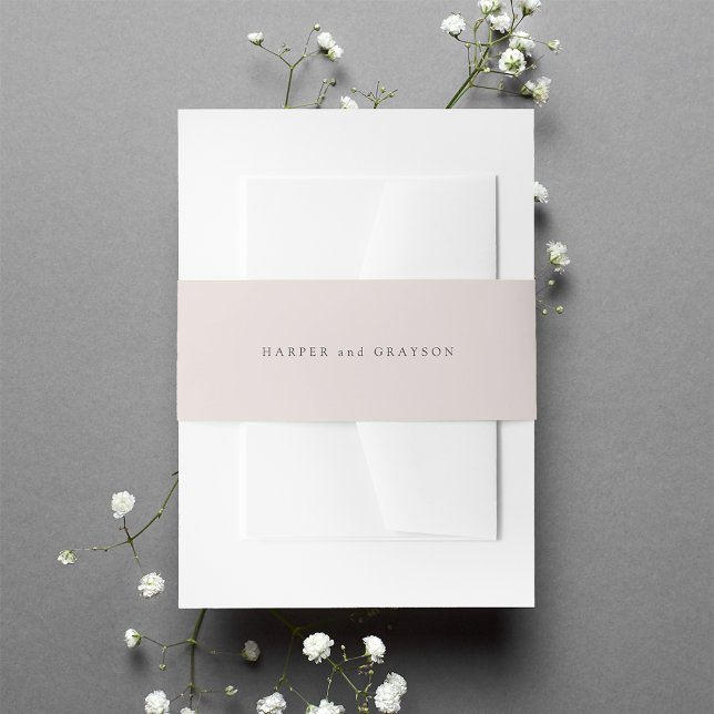 Cameo Blush Personalized Wedding Invitation Belly Band (Creator Uploaded)