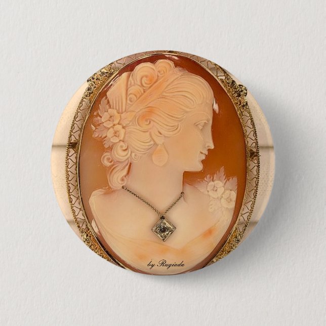 cameo, by Rugiada 2 Inch Round Button (Front)