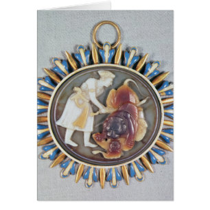 Cameo depicting Emperor Shah Jahan killing lion