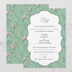 Cameo Green and Basil Green Rehearsal Dinner Invitation