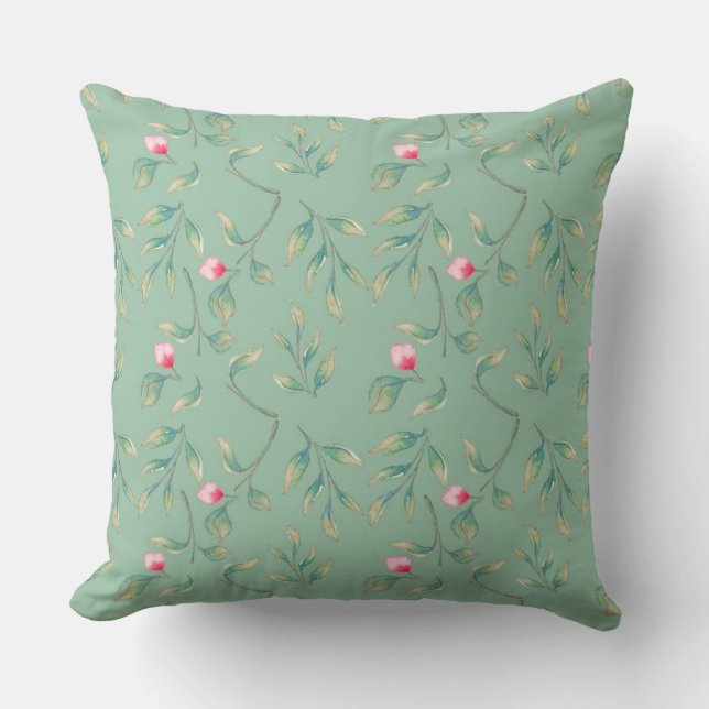 Cameo Green Wedding Keepsake Throw Pillow (Front)
