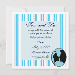 Cameo Kiss Silhouette Mariage Invitations