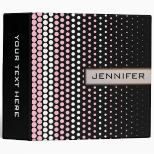 Cameo Pink and White Polka Dot Elegant Modern Binder