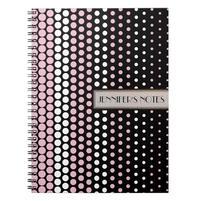 Cameo Pink and White Polka Dot Notebook (Front)