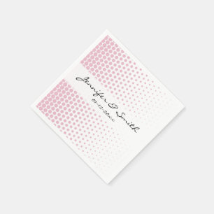 Cameo Pink Polka Dot Modern White Napkin