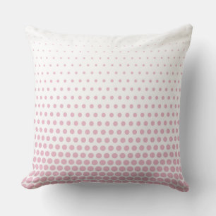 Cameo Pink Polka Dot Modern White Throw Pillow