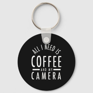 Camera &amp; Coffee - Funny Photography Quote Phot Keychain