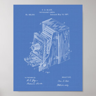 Camera Apparatus 1887 Patent Art - Blueprint Poster