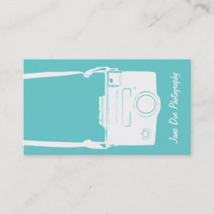 Camera Blue Retro Photography Film Illustration Business Card