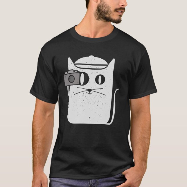 Camera Cat  For Shutterbugs who love Cats T-Shirt (Front)