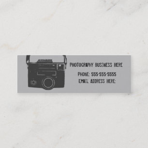 Camera Classic Black & Grey Retro Film Mini Business Card