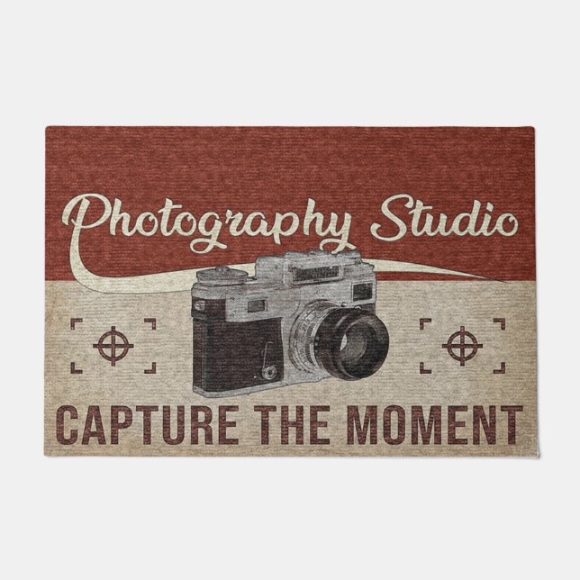 Camera Doormat, Custom Welcome, Photographer Mat (Front)