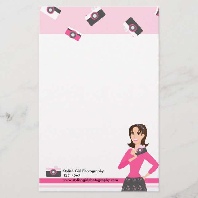 Camera Girl Stationery (Front)