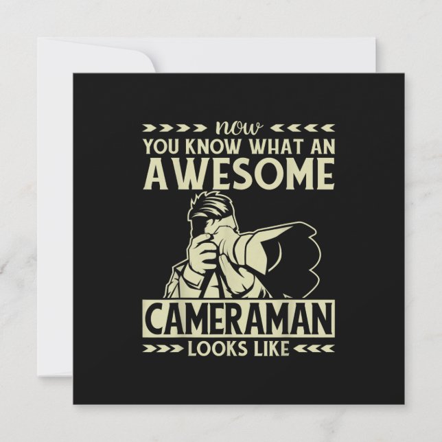 Camera Guy Photographer Funny Awesome Cameraman Holiday Card (Front)