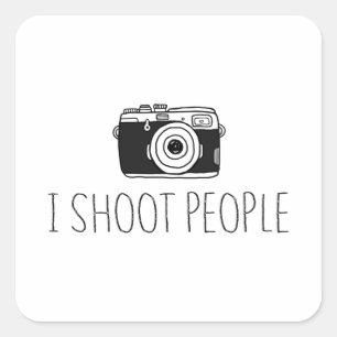 Camera I Shoot People Shirt Camera Lovers Humour Square Sticker