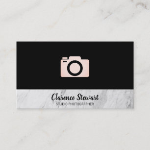 Camera Icon   Marble Trim Business Card