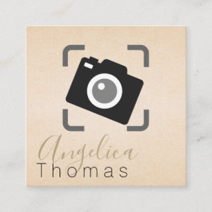 Camera Icon Square Business Card