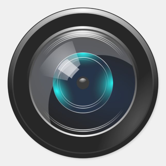 CAMERA LENS CLASSIC ROUND STICKER (Front)
