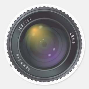 Camera Lens Classic Round Sticker