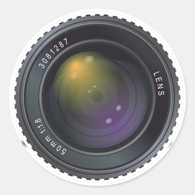 Camera Lens Classic Round Sticker (Front)
