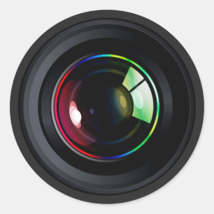 CAMERA LENS CLASSIC ROUND STICKER