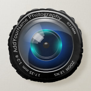 Camera Lens Make Your Own Custom Personalized Round Pillow