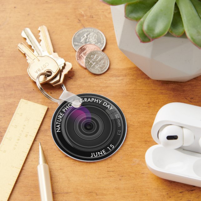 Camera Lens, Nature Photography Day Keychain (Desk)