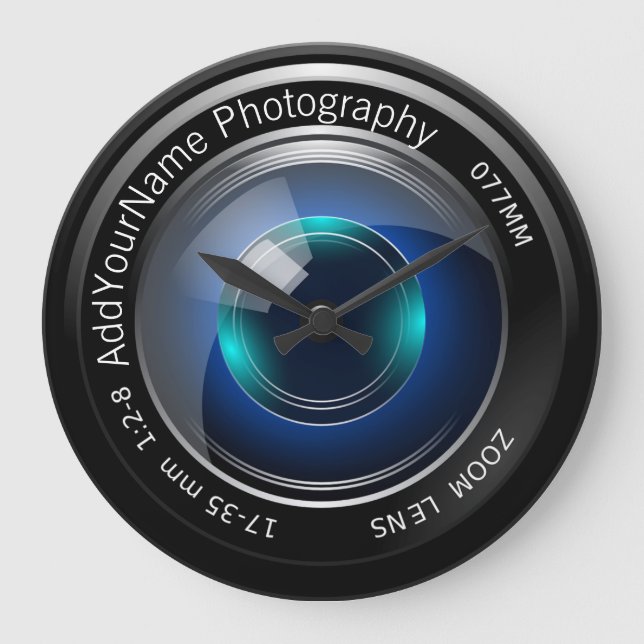 Camera Lens Personalized Large Clock (Front)