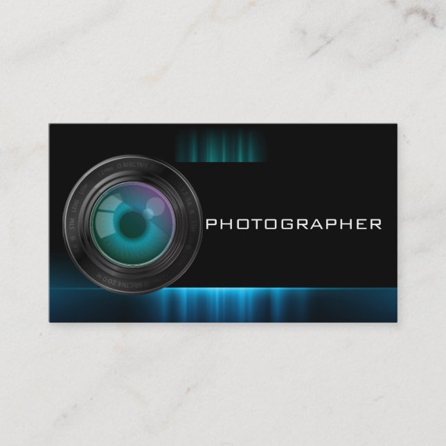 Camera Lens Photographer Business Card (Front)