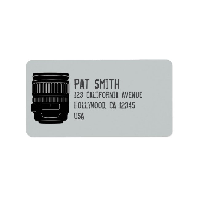 Camera Lens Photographer Custom Address Labels (Front)