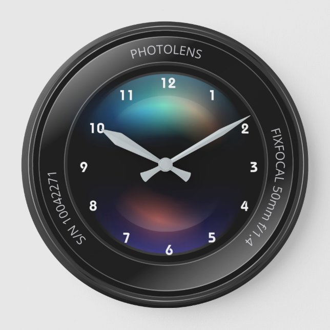 Camera Lens Photography Design Acrylic Wall Clock (Front)