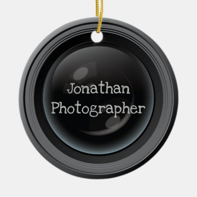 Camera Lens Photography Design Ornament (Front)