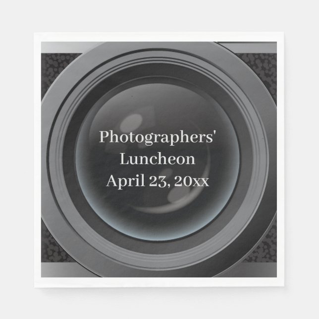 Camera Lens Photography Design Paper Napkin (Front)