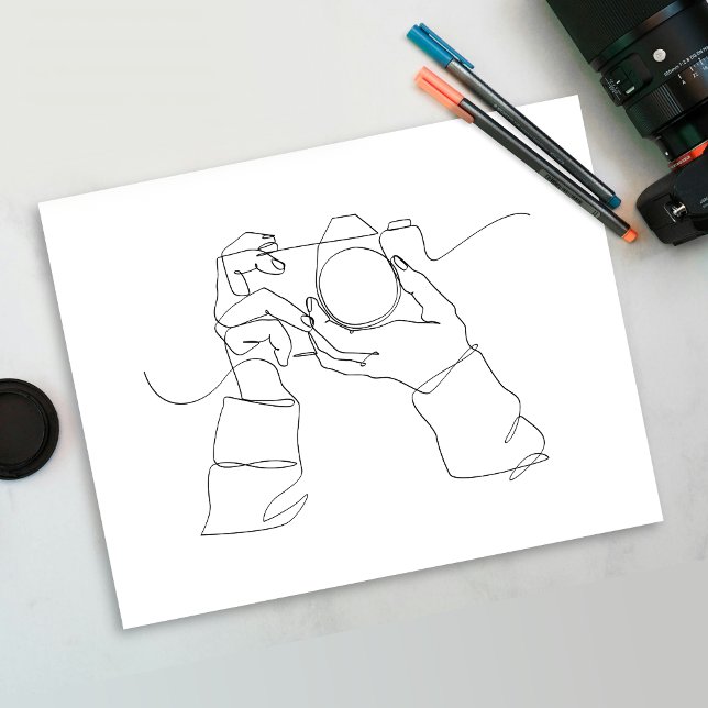 Camera Line Art | One line Art | Poster (studio roof wall art | unique modern wall art | white wall art | digital art drawing | black | white)