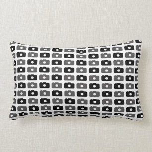 Camera Love (Black and Grey) Lumbar Pillow