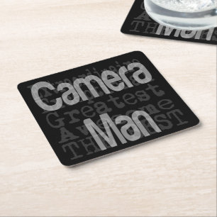 Camera Man Extraordinaire Square Paper Coaster