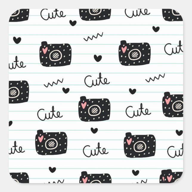 Caméra mignonne Amateurs de photographie Sticker C (Devant)