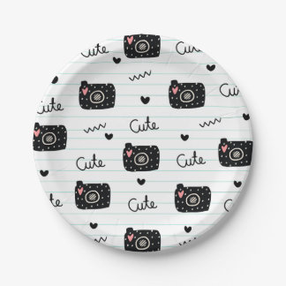 Camera pattern  paper plate