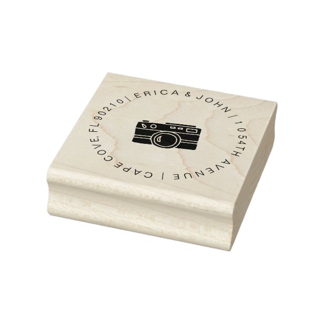 Camera photographer return address rubber stamp (Stamp)