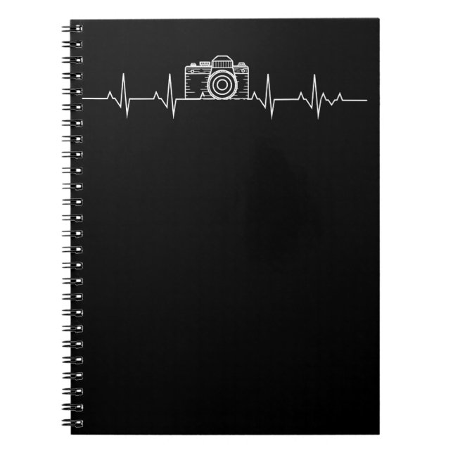 Camera Photography Heartbeat  Photographers Notebook (Front)