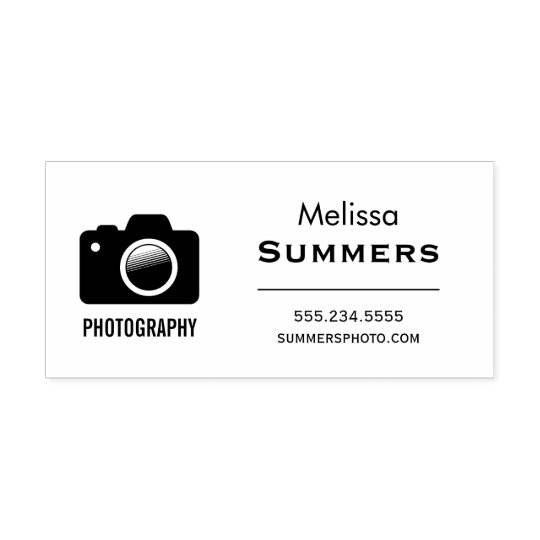 Camera Photography - Photographer Contact Info Rubber Stamp