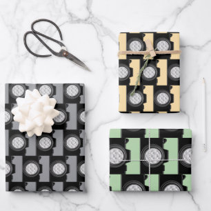 Camera Photography Theme Assorted GREY/CREAM/GREEN Wrapping Paper Sheet