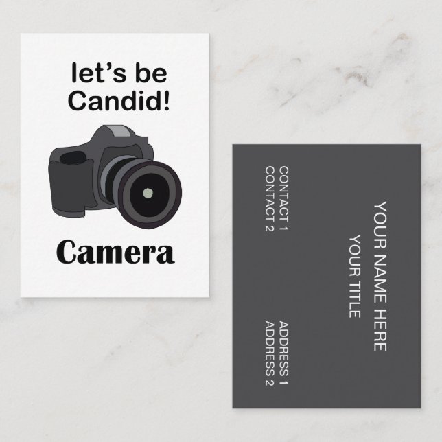 Camera Professional Candid Photographer Business Card (Front/Back)