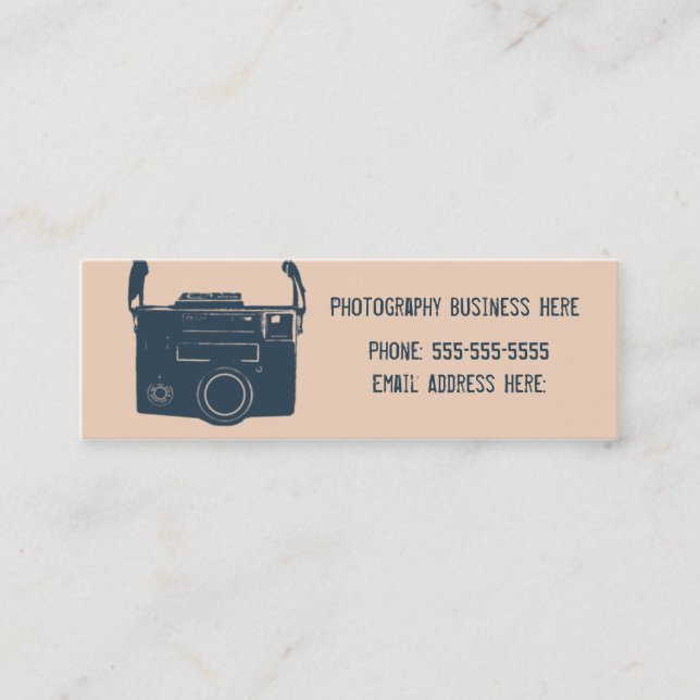 Caméra Retro Film Blue & Peach Carte de visite (Devant)
