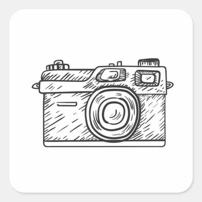 Camera Square Sticker (Front)