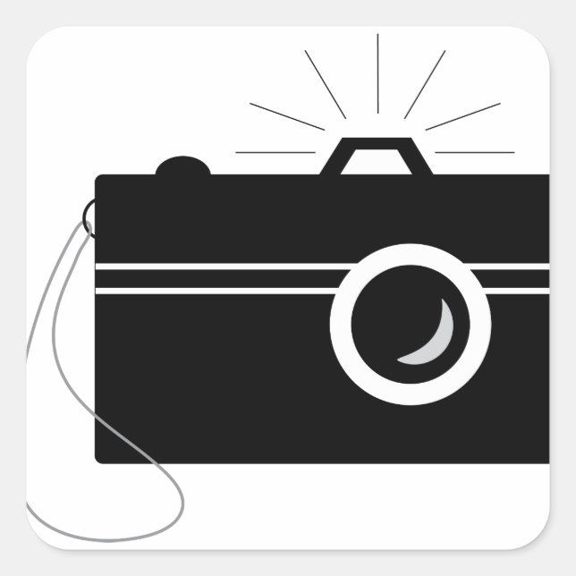 Camera Square Sticker (Front)