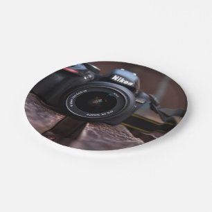 Camera Themed, A Picture Of A Camera Kept On Top O Paper Plate