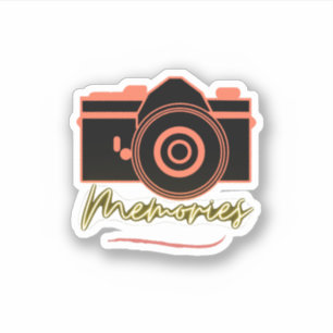 Caméra vintage avec mémoire Sticker texte